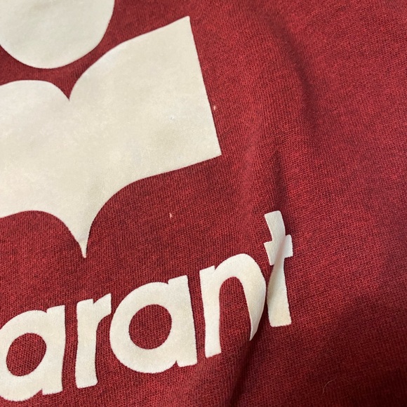 Isabel Marant Etoile Milly Logo Sweatshirt in Maroon Burgundy Red Size 34 - Picture 10 of 12